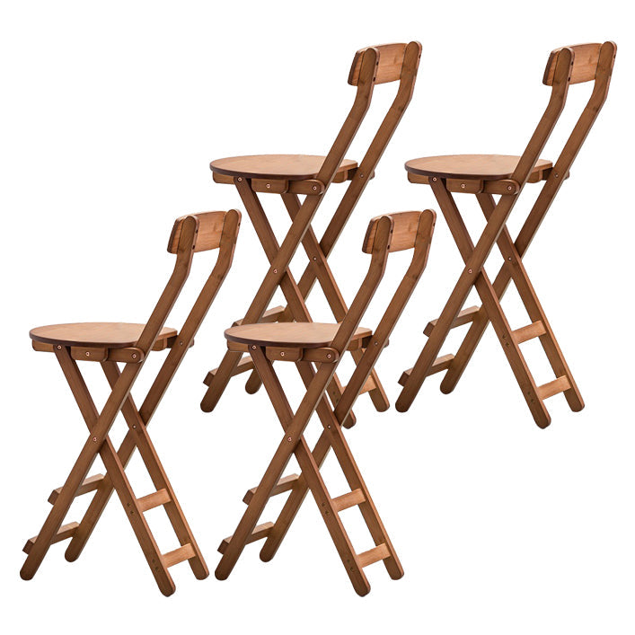 Contemporary Solid Wood Folding Bar Stool Indoor Barstools With Low Back Natural 4 Piece Set Counter Stool (24"H) Clearhalo 'Bar Furniture' 'Bar Stools' 'bar_stools' 'furn' 'furn_bar_stools' 'furniture_bar_stools' 'Kitchen & Dining Furniture' 'kitchen&dining_furn' 'kitchen' 'kitchen_furn' Furniture' 4639791