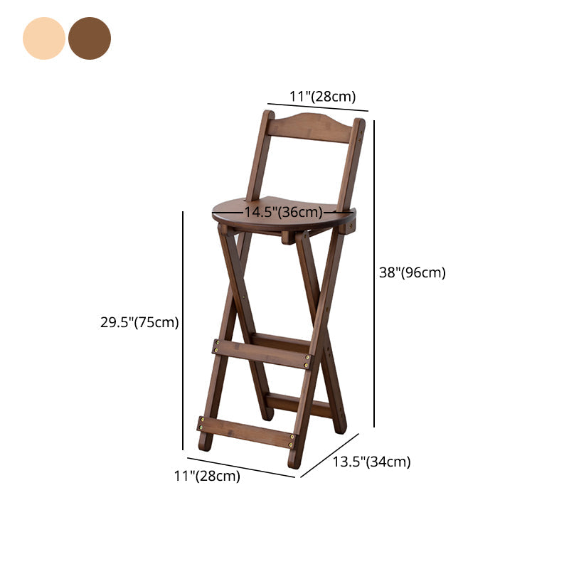 Contemporary Solid Wood Folding Bar Stool Indoor Barstools With Low Back Clearhalo 'Bar Furniture' 'Bar Stools' 'bar_stools' 'furn' 'furn_bar_stools' 'furniture_bar_stools' 'Kitchen & Dining Furniture' 'kitchen&dining_furn' 'kitchen' 'kitchen_furn' Furniture' 4639793