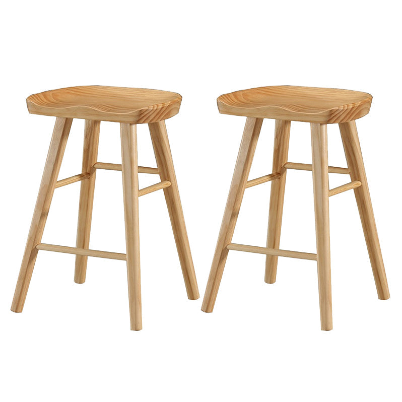 Modern Style Solid Wood Bar Stool with Footrest Living Room Simple Bar Stool 30-inches Wood 2 Piece Set Short Stool(22"H) Clearhalo 'Bar Furniture' 'Bar Stools' 'bar_stools' 'furn' 'furn_bar_stools' 'furniture_bar_stools' 'Kitchen & Dining Furniture' 'kitchen&dining_furn' 'kitchen' 'kitchen_furn' Furniture' 4639797