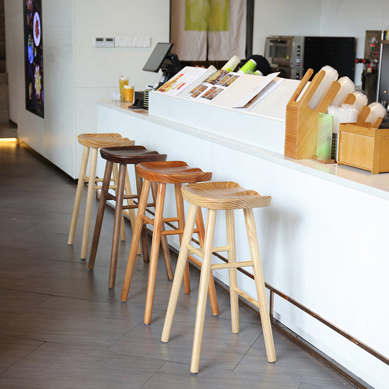 Modern Style Solid Wood Bar Stool with Footrest Living Room Simple Bar Stool 30-inches Clearhalo 'Bar Furniture' 'Bar Stools' 'bar_stools' 'furn' 'furn_bar_stools' 'furniture_bar_stools' 'Kitchen & Dining Furniture' 'kitchen&dining_furn' 'kitchen' 'kitchen_furn' Furniture' 4639799
