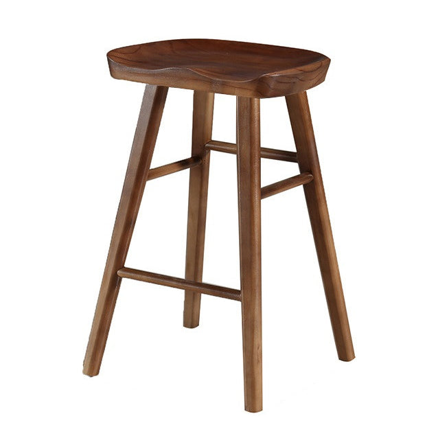 Modern Style Solid Wood Bar Stool with Footrest Living Room Simple Bar Stool 30-inches Walnut 1 Piece Short Stool(22"H) Clearhalo 'Bar Furniture' 'Bar Stools' 'bar_stools' 'furn' 'furn_bar_stools' 'furniture_bar_stools' 'Kitchen & Dining Furniture' 'kitchen&dining_furn' 'kitchen' 'kitchen_furn' Furniture' 4639807