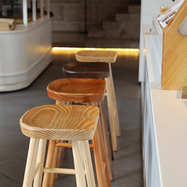 Modern Style Solid Wood Bar Stool with Footrest Living Room Simple Bar Stool 30-inches Clearhalo 'Bar Furniture' 'Bar Stools' 'bar_stools' 'furn' 'furn_bar_stools' 'furniture_bar_stools' 'Kitchen & Dining Furniture' 'kitchen&dining_furn' 'kitchen' 'kitchen_furn' Furniture' 4639811