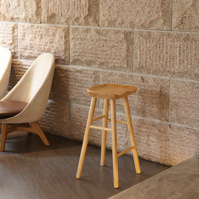 Modern Style Solid Wood Bar Stool with Footrest Living Room Simple Bar Stool 30-inches Clearhalo 'Bar Furniture' 'Bar Stools' 'bar_stools' 'furn' 'furn_bar_stools' 'furniture_bar_stools' 'Kitchen & Dining Furniture' 'kitchen&dining_furn' 'kitchen' 'kitchen_furn' Furniture' 4639815