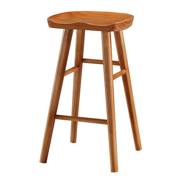 Modern Style Solid Wood Bar Stool with Footrest Living Room Simple Bar Stool 30-inches Light Brown 1 Piece Counter Stool(26"H) Clearhalo 'Bar Furniture' 'Bar Stools' 'bar_stools' 'furn' 'furn_bar_stools' 'furniture_bar_stools' 'Kitchen & Dining Furniture' 'kitchen&dining_furn' 'kitchen' 'kitchen_furn' Furniture' 4639819