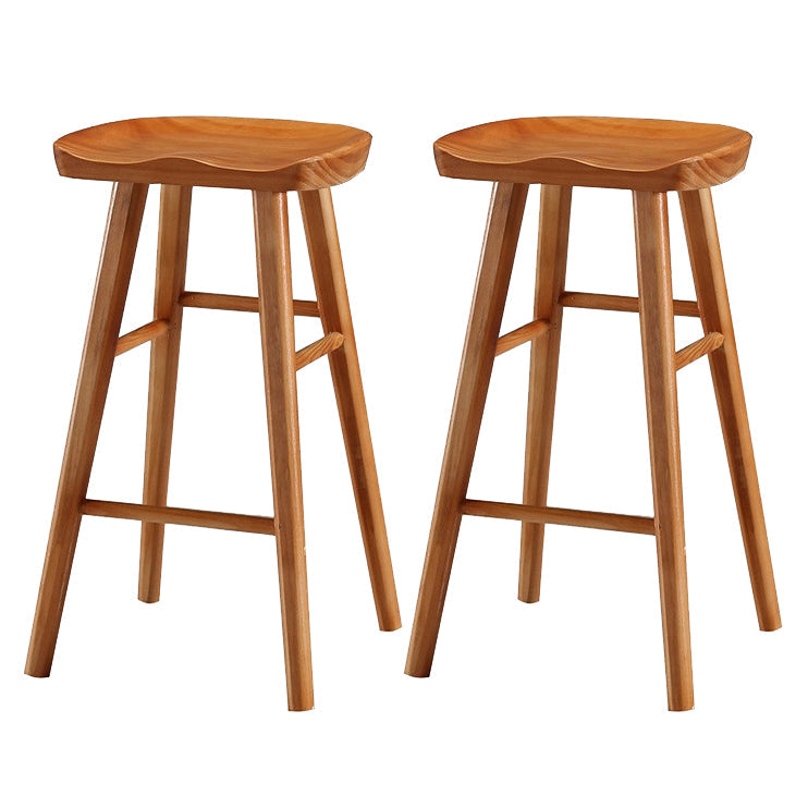 Modern Style Solid Wood Bar Stool with Footrest Living Room Simple Bar Stool 30-inches Light Brown 2 Piece Set Counter Stool(26"H) Clearhalo 'Bar Furniture' 'Bar Stools' 'bar_stools' 'furn' 'furn_bar_stools' 'furniture_bar_stools' 'Kitchen & Dining Furniture' 'kitchen&dining_furn' 'kitchen' 'kitchen_furn' Furniture' 4639820