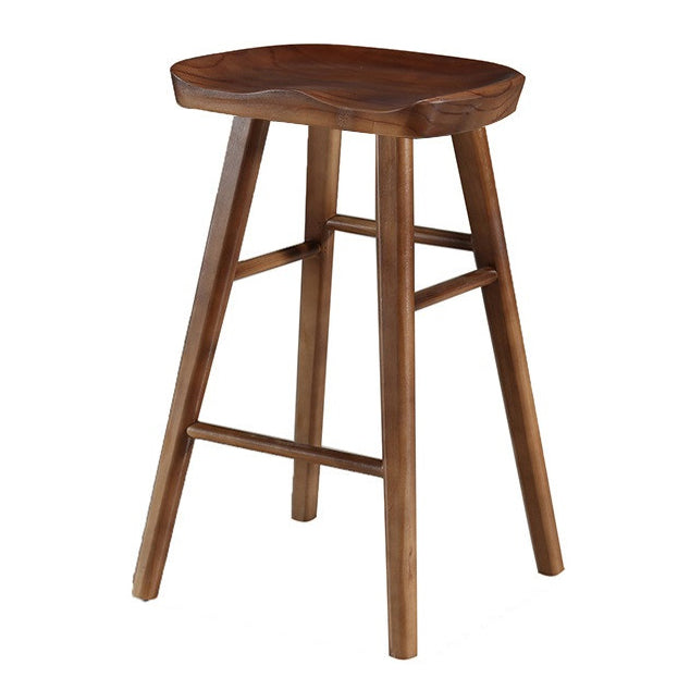 Modern Style Solid Wood Bar Stool with Footrest Living Room Simple Bar Stool 30-inches Walnut 1 Piece Counter Stool(26"H) Clearhalo 'Bar Furniture' 'Bar Stools' 'bar_stools' 'furn' 'furn_bar_stools' 'furniture_bar_stools' 'Kitchen & Dining Furniture' 'kitchen&dining_furn' 'kitchen' 'kitchen_furn' Furniture' 4639822