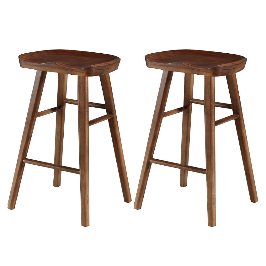 Modern Style Solid Wood Bar Stool with Footrest Living Room Simple Bar Stool 30-inches Walnut 2 Piece Set Counter Stool(26"H) Clearhalo 'Bar Furniture' 'Bar Stools' 'bar_stools' 'furn' 'furn_bar_stools' 'furniture_bar_stools' 'Kitchen & Dining Furniture' 'kitchen&dining_furn' 'kitchen' 'kitchen_furn' Furniture' 4639823
