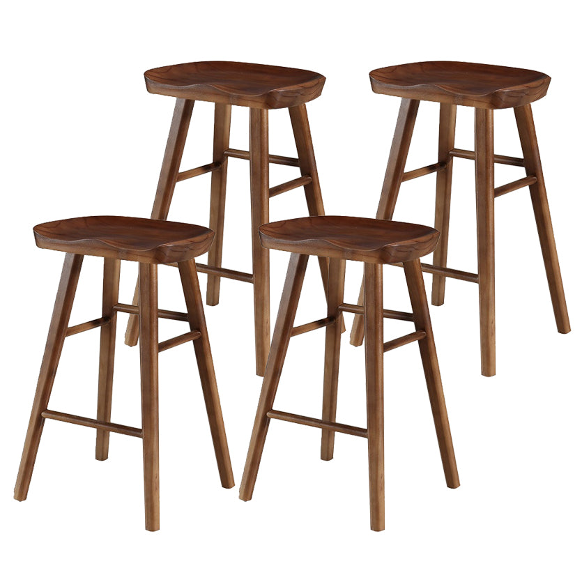 Modern Style Solid Wood Bar Stool with Footrest Living Room Simple Bar Stool 30-inches Walnut 4 Piece Set Counter Stool(26"H) Clearhalo 'Bar Furniture' 'Bar Stools' 'bar_stools' 'furn' 'furn_bar_stools' 'furniture_bar_stools' 'Kitchen & Dining Furniture' 'kitchen&dining_furn' 'kitchen' 'kitchen_furn' Furniture' 4639824