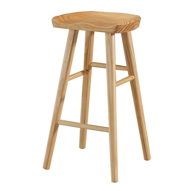 Modern Style Solid Wood Bar Stool with Footrest Living Room Simple Bar Stool 30-inches Wood 1 Piece Bar Stool(30"H) Clearhalo 'Bar Furniture' 'Bar Stools' 'bar_stools' 'furn' 'furn_bar_stools' 'furniture_bar_stools' 'Kitchen & Dining Furniture' 'kitchen&dining_furn' 'kitchen' 'kitchen_furn' Furniture' 4639825