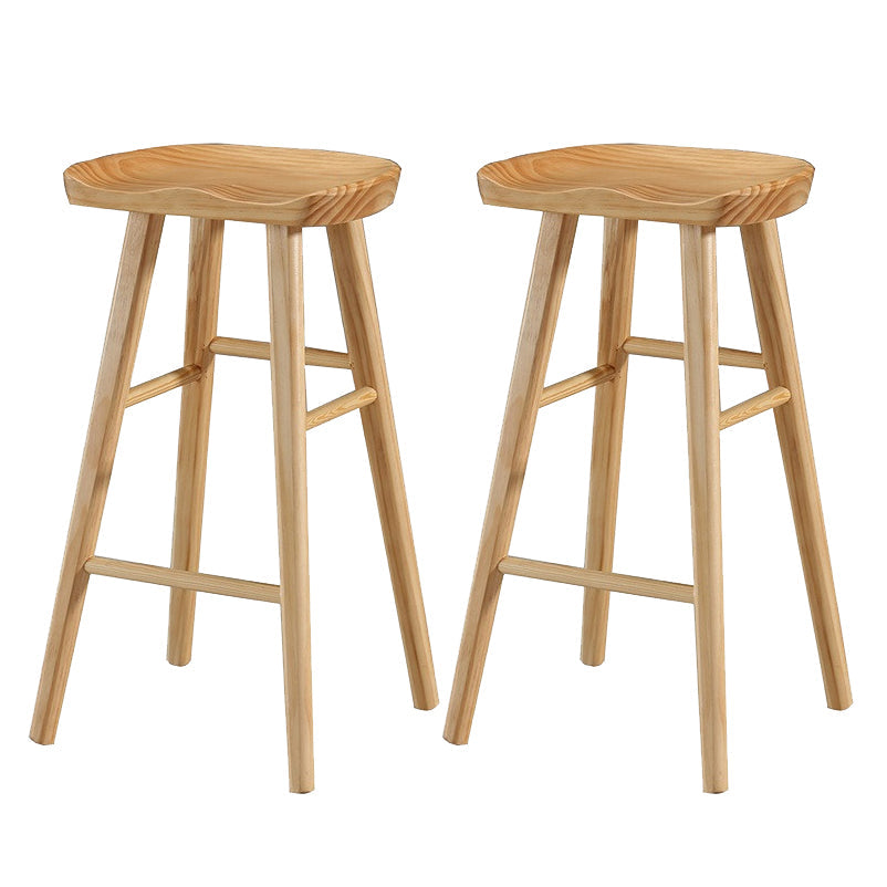 Modern Style Solid Wood Bar Stool with Footrest Living Room Simple Bar Stool 30-inches Wood 2 Piece Set Bar Stool(30"H) Clearhalo 'Bar Furniture' 'Bar Stools' 'bar_stools' 'furn' 'furn_bar_stools' 'furniture_bar_stools' 'Kitchen & Dining Furniture' 'kitchen&dining_furn' 'kitchen' 'kitchen_furn' Furniture' 4639826