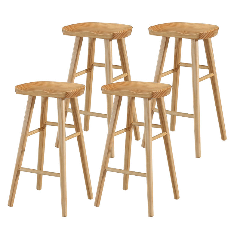 Modern Style Solid Wood Bar Stool with Footrest Living Room Simple Bar Stool 30-inches Wood 4 Piece Set Bar Stool(30"H) Clearhalo 'Bar Furniture' 'Bar Stools' 'bar_stools' 'furn' 'furn_bar_stools' 'furniture_bar_stools' 'Kitchen & Dining Furniture' 'kitchen&dining_furn' 'kitchen' 'kitchen_furn' Furniture' 4639827