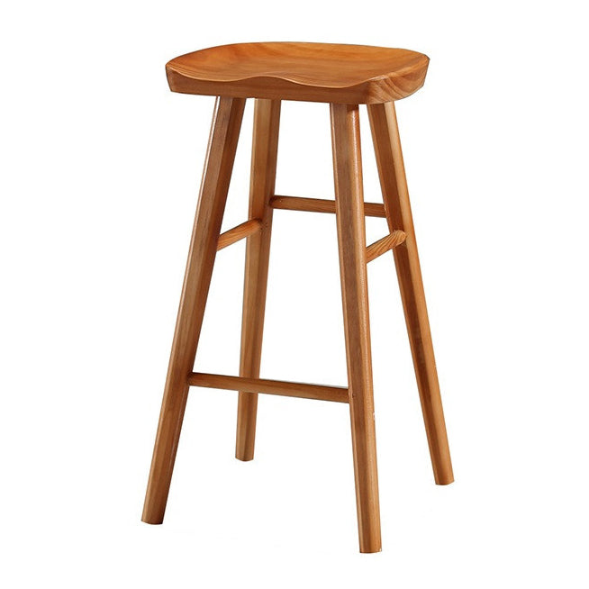 Modern Style Solid Wood Bar Stool with Footrest Living Room Simple Bar Stool 30-inches Light Brown 1 Piece Bar Stool(30"H) Clearhalo 'Bar Furniture' 'Bar Stools' 'bar_stools' 'furn' 'furn_bar_stools' 'furniture_bar_stools' 'Kitchen & Dining Furniture' 'kitchen&dining_furn' 'kitchen' 'kitchen_furn' Furniture' 4639828