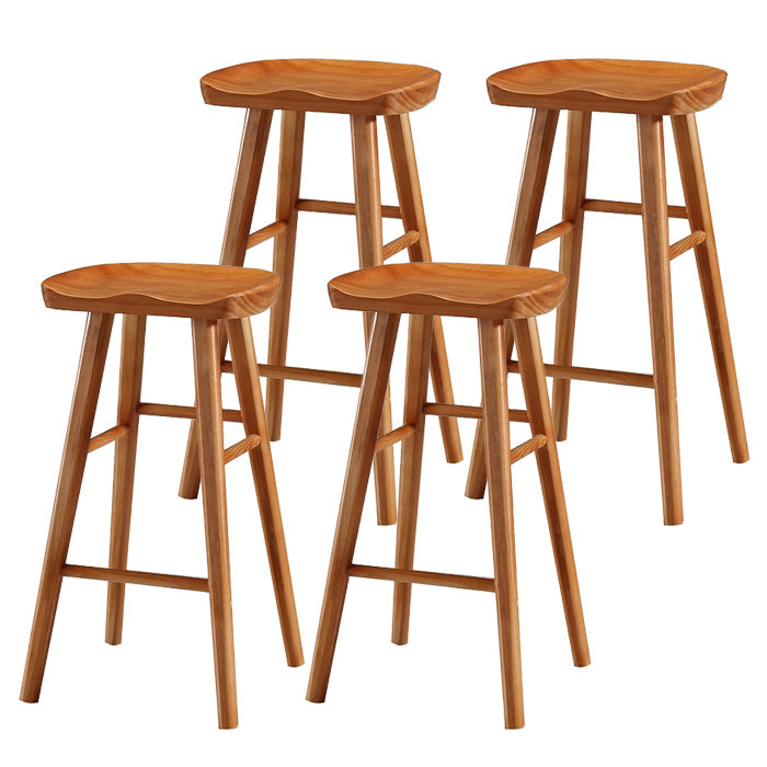 Modern Style Solid Wood Bar Stool with Footrest Living Room Simple Bar Stool 30-inches Light Brown 4 Piece Set Bar Stool(30"H) Clearhalo 'Bar Furniture' 'Bar Stools' 'bar_stools' 'furn' 'furn_bar_stools' 'furniture_bar_stools' 'Kitchen & Dining Furniture' 'kitchen&dining_furn' 'kitchen' 'kitchen_furn' Furniture' 4639830