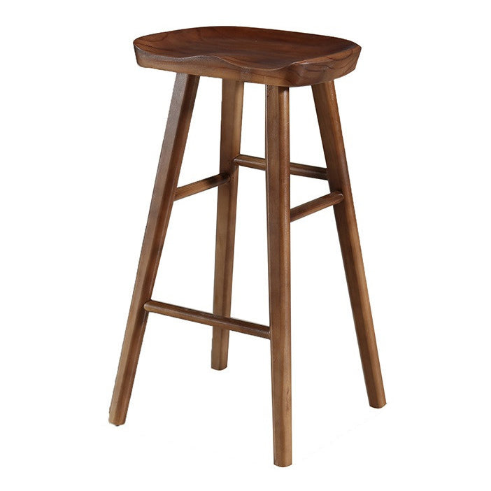 Modern Style Solid Wood Bar Stool with Footrest Living Room Simple Bar Stool 30-inches Walnut 1 Piece Bar Stool(30"H) Clearhalo 'Bar Furniture' 'Bar Stools' 'bar_stools' 'furn' 'furn_bar_stools' 'furniture_bar_stools' 'Kitchen & Dining Furniture' 'kitchen&dining_furn' 'kitchen' 'kitchen_furn' Furniture' 4639831