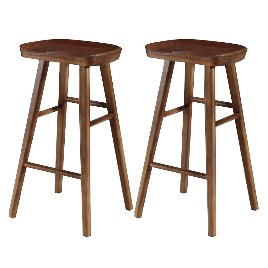 Modern Style Solid Wood Bar Stool with Footrest Living Room Simple Bar Stool 30-inches Walnut 2 Piece Set Bar Stool(30"H) Clearhalo 'Bar Furniture' 'Bar Stools' 'bar_stools' 'furn' 'furn_bar_stools' 'furniture_bar_stools' 'Kitchen & Dining Furniture' 'kitchen&dining_furn' 'kitchen' 'kitchen_furn' Furniture' 4639832