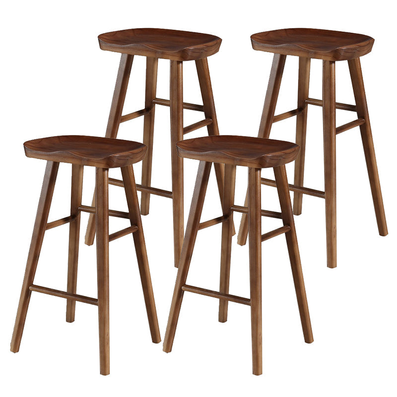 Modern Style Solid Wood Bar Stool with Footrest Living Room Simple Bar Stool 30-inches Walnut 4 Piece Set Bar Stool(30"H) Clearhalo 'Bar Furniture' 'Bar Stools' 'bar_stools' 'furn' 'furn_bar_stools' 'furniture_bar_stools' 'Kitchen & Dining Furniture' 'kitchen&dining_furn' 'kitchen' 'kitchen_furn' Furniture' 4639833
