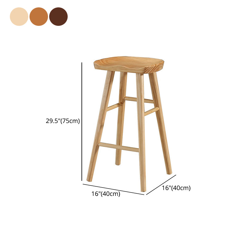 Modern Style Solid Wood Bar Stool with Footrest Living Room Simple Bar Stool 30-inches Clearhalo 'Bar Furniture' 'Bar Stools' 'bar_stools' 'furn' 'furn_bar_stools' 'furniture_bar_stools' 'Kitchen & Dining Furniture' 'kitchen&dining_furn' 'kitchen' 'kitchen_furn' Furniture' 4639836