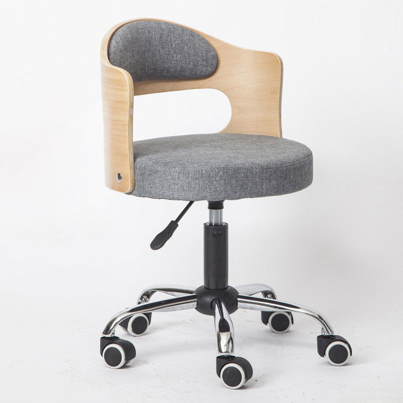 Modern Adjustable Rotatable Counter Stool Steel Study Bar Stool with Cushion and Pulley Grey 1 Piece Clearhalo 'Bar Furniture' 'Bar Stools' 'bar_stools' 'furn' 'furn_bar_stools' 'furniture_bar_stools' 'Kitchen & Dining Furniture' 'kitchen&dining_furn' 'kitchen' 'kitchen_furn' Furniture' 4639838