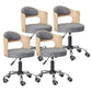 Modern Adjustable Rotatable Counter Stool Steel Study Bar Stool with Cushion and Pulley Grey 4 Piece Set Clearhalo 'Bar Furniture' 'Bar Stools' 'bar_stools' 'furn' 'furn_bar_stools' 'furniture_bar_stools' 'Kitchen & Dining Furniture' 'kitchen&dining_furn' 'kitchen' 'kitchen_furn' Furniture' 4639841
