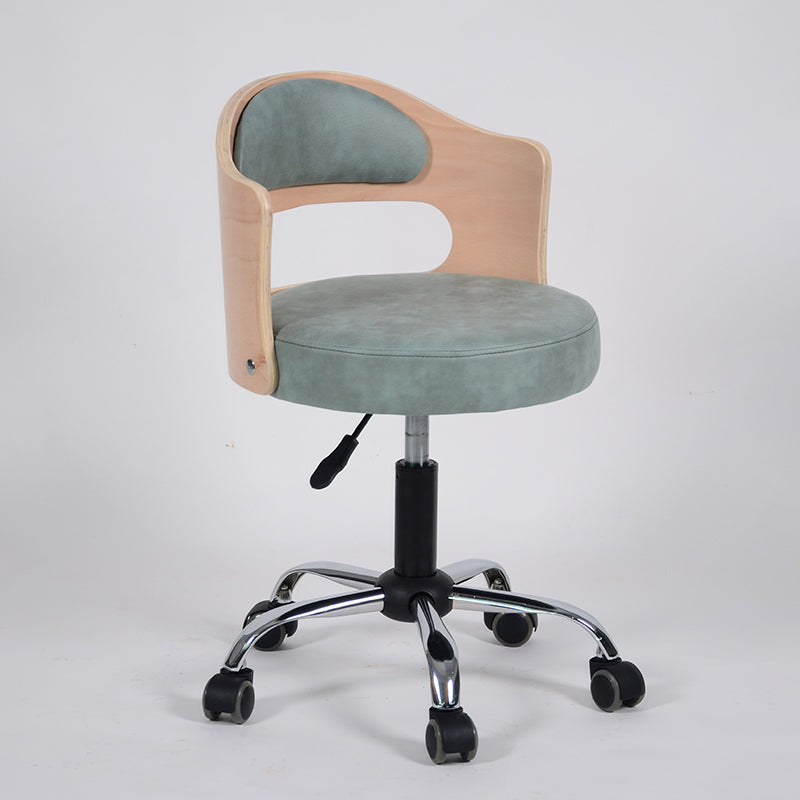 Modern Adjustable Rotatable Counter Stool Steel Study Bar Stool with Cushion and Pulley Light Green 1 Piece Clearhalo 'Bar Furniture' 'Bar Stools' 'bar_stools' 'furn' 'furn_bar_stools' 'furniture_bar_stools' 'Kitchen & Dining Furniture' 'kitchen&dining_furn' 'kitchen' 'kitchen_furn' Furniture' 4639844