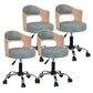 Modern Adjustable Rotatable Counter Stool Steel Study Bar Stool with Cushion and Pulley Light Green 4 Piece Set Clearhalo 'Bar Furniture' 'Bar Stools' 'bar_stools' 'furn' 'furn_bar_stools' 'furniture_bar_stools' 'Kitchen & Dining Furniture' 'kitchen&dining_furn' 'kitchen' 'kitchen_furn' Furniture' 4639848