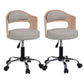 Modern Adjustable Rotatable Counter Stool Steel Study Bar Stool with Cushion and Pulley Khaki 2 Piece Set Clearhalo 'Bar Furniture' 'Bar Stools' 'bar_stools' 'furn' 'furn_bar_stools' 'furniture_bar_stools' 'Kitchen & Dining Furniture' 'kitchen&dining_furn' 'kitchen' 'kitchen_furn' Furniture' 4639850