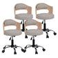 Modern Adjustable Rotatable Counter Stool Steel Study Bar Stool with Cushion and Pulley Khaki 4 Piece Set Clearhalo 'Bar Furniture' 'Bar Stools' 'bar_stools' 'furn' 'furn_bar_stools' 'furniture_bar_stools' 'Kitchen & Dining Furniture' 'kitchen&dining_furn' 'kitchen' 'kitchen_furn' Furniture' 4639851