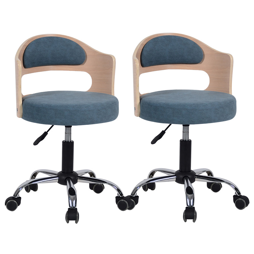 Modern Adjustable Rotatable Counter Stool Steel Study Bar Stool with Cushion and Pulley Ocean Blue 2 Piece Set Clearhalo 'Bar Furniture' 'Bar Stools' 'bar_stools' 'furn' 'furn_bar_stools' 'furniture_bar_stools' 'Kitchen & Dining Furniture' 'kitchen&dining_furn' 'kitchen' 'kitchen_furn' Furniture' 4639856