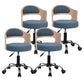 Modern Adjustable Rotatable Counter Stool Steel Study Bar Stool with Cushion and Pulley Ocean Blue 4 Piece Set Clearhalo 'Bar Furniture' 'Bar Stools' 'bar_stools' 'furn' 'furn_bar_stools' 'furniture_bar_stools' 'Kitchen & Dining Furniture' 'kitchen&dining_furn' 'kitchen' 'kitchen_furn' Furniture' 4639857