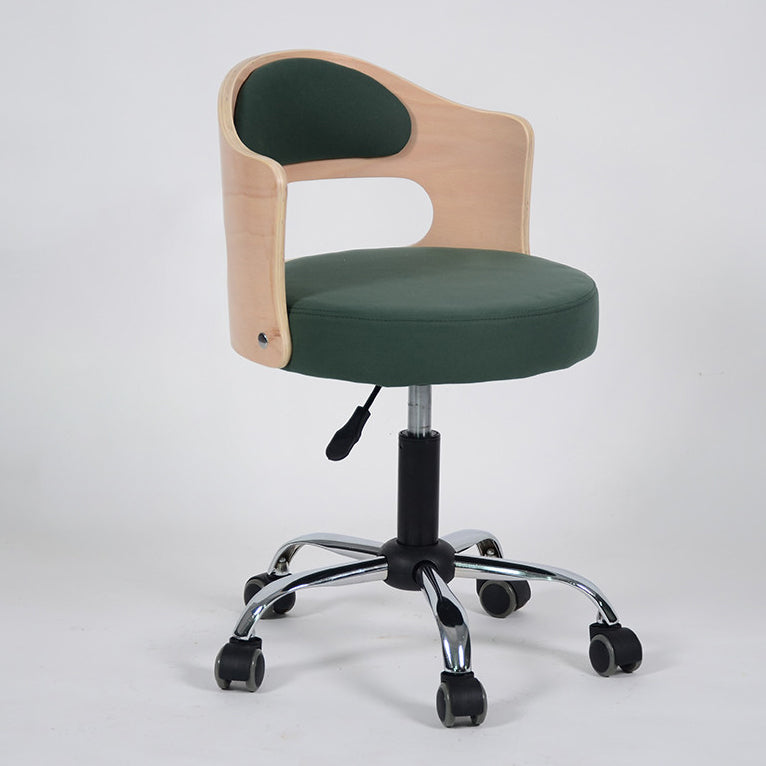 Modern Adjustable Rotatable Counter Stool Steel Study Bar Stool with Cushion and Pulley Blackish Green 1 Piece Clearhalo 'Bar Furniture' 'Bar Stools' 'bar_stools' 'furn' 'furn_bar_stools' 'furniture_bar_stools' 'Kitchen & Dining Furniture' 'kitchen&dining_furn' 'kitchen' 'kitchen_furn' Furniture' 4639858
