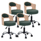 Modern Adjustable Rotatable Counter Stool Steel Study Bar Stool with Cushion and Pulley Blackish Green 4 Piece Set Clearhalo 'Bar Furniture' 'Bar Stools' 'bar_stools' 'furn' 'furn_bar_stools' 'furniture_bar_stools' 'Kitchen & Dining Furniture' 'kitchen&dining_furn' 'kitchen' 'kitchen_furn' Furniture' 4639860