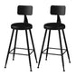 Modern Armless Backrest Counter Stool Iron Study Bar Stool with Leather Cushion and Pedal Black 2 Piece Set Counter Stool(26"H) Clearhalo 'Bar Furniture' 'Bar Stools' 'bar_stools' 'furn' 'furn_bar_stools' 'furniture_bar_stools' 'Kitchen & Dining Furniture' 'kitchen&dining_furn' 'kitchen' 'kitchen_furn' Furniture' 4639863