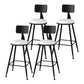 Modern Armless Backrest Counter Stool Iron Study Bar Stool with Leather Cushion and Pedal White 4 Piece Set Counter Stool(26"H) Clearhalo 'Bar Furniture' 'Bar Stools' 'bar_stools' 'furn' 'furn_bar_stools' 'furniture_bar_stools' 'Kitchen & Dining Furniture' 'kitchen&dining_furn' 'kitchen' 'kitchen_furn' Furniture' 4639868