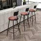 Modern Armless Backrest Counter Stool Iron Study Bar Stool with Leather Cushion and Pedal Clearhalo 'Bar Furniture' 'Bar Stools' 'bar_stools' 'furn' 'furn_bar_stools' 'furniture_bar_stools' 'Kitchen & Dining Furniture' 'kitchen&dining_furn' 'kitchen' 'kitchen_furn' Furniture' 4639869