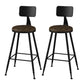 Modern Armless Backrest Counter Stool Iron Study Bar Stool with Leather Cushion and Pedal Brown 2 Piece Set Counter Stool(26"H) Clearhalo 'Bar Furniture' 'Bar Stools' 'bar_stools' 'furn' 'furn_bar_stools' 'furniture_bar_stools' 'Kitchen & Dining Furniture' 'kitchen&dining_furn' 'kitchen' 'kitchen_furn' Furniture' 4639875