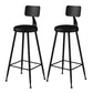 Modern Armless Backrest Counter Stool Iron Study Bar Stool with Leather Cushion and Pedal Black 2 Piece Set Bar Stool(30"H) Clearhalo 'Bar Furniture' 'Bar Stools' 'bar_stools' 'furn' 'furn_bar_stools' 'furniture_bar_stools' 'Kitchen & Dining Furniture' 'kitchen&dining_furn' 'kitchen' 'kitchen_furn' Furniture' 4639878