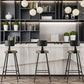 Modern Armless Backrest Counter Stool Iron Study Bar Stool with Leather Cushion and Pedal Clearhalo 'Bar Furniture' 'Bar Stools' 'bar_stools' 'furn' 'furn_bar_stools' 'furniture_bar_stools' 'Kitchen & Dining Furniture' 'kitchen&dining_furn' 'kitchen' 'kitchen_furn' Furniture' 4639880