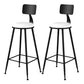 Modern Armless Backrest Counter Stool Iron Study Bar Stool with Leather Cushion and Pedal White 2 Piece Set Bar Stool(30"H) Clearhalo 'Bar Furniture' 'Bar Stools' 'bar_stools' 'furn' 'furn_bar_stools' 'furniture_bar_stools' 'Kitchen & Dining Furniture' 'kitchen&dining_furn' 'kitchen' 'kitchen_furn' Furniture' 4639883