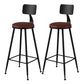 Modern Armless Backrest Counter Stool Iron Study Bar Stool with Leather Cushion and Pedal Red 2 Piece Set Bar Stool(30"H) Clearhalo 'Bar Furniture' 'Bar Stools' 'bar_stools' 'furn' 'furn_bar_stools' 'furniture_bar_stools' 'Kitchen & Dining Furniture' 'kitchen&dining_furn' 'kitchen' 'kitchen_furn' Furniture' 4639886