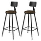Modern Armless Backrest Counter Stool Iron Study Bar Stool with Leather Cushion and Pedal Brown 2 Piece Set Bar Stool(30"H) Clearhalo 'Bar Furniture' 'Bar Stools' 'bar_stools' 'furn' 'furn_bar_stools' 'furniture_bar_stools' 'Kitchen & Dining Furniture' 'kitchen&dining_furn' 'kitchen' 'kitchen_furn' Furniture' 4639888