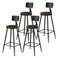 Modern Armless Backrest Counter Stool Iron Study Bar Stool with Leather Cushion and Pedal Brown 4 Piece Set Bar Stool(30"H) Clearhalo 'Bar Furniture' 'Bar Stools' 'bar_stools' 'furn' 'furn_bar_stools' 'furniture_bar_stools' 'Kitchen & Dining Furniture' 'kitchen&dining_furn' 'kitchen' 'kitchen_furn' Furniture' 4639889