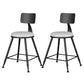 Modern Armless Backrest Counter Stool Iron Study Bar Stool with Leather Cushion and Pedal White 2 Piece Set Short Stool(18"H) Clearhalo 'Bar Furniture' 'Bar Stools' 'bar_stools' 'furn' 'furn_bar_stools' 'furniture_bar_stools' 'Kitchen & Dining Furniture' 'kitchen&dining_furn' 'kitchen' 'kitchen_furn' Furniture' 4639892
