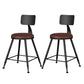 Modern Armless Backrest Counter Stool Iron Study Bar Stool with Leather Cushion and Pedal Red 2 Piece Set Short Stool(18"H) Clearhalo 'Bar Furniture' 'Bar Stools' 'bar_stools' 'furn' 'furn_bar_stools' 'furniture_bar_stools' 'Kitchen & Dining Furniture' 'kitchen&dining_furn' 'kitchen' 'kitchen_furn' Furniture' 4639894
