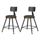 Modern Armless Backrest Counter Stool Iron Study Bar Stool with Leather Cushion and Pedal Brown 2 Piece Set Short Stool(18"H) Clearhalo 'Bar Furniture' 'Bar Stools' 'bar_stools' 'furn' 'furn_bar_stools' 'furniture_bar_stools' 'Kitchen & Dining Furniture' 'kitchen&dining_furn' 'kitchen' 'kitchen_furn' Furniture' 4639896