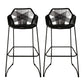 Modern Armrest Backrest Counter Stool Iron Balcony Bar Stool with Rattan seat and Pedal Black 2 Piece Set Clearhalo 'Bar Furniture' 'Bar Stools' 'bar_stools' 'furn' 'furn_bar_stools' 'furniture_bar_stools' 'Kitchen & Dining Furniture' 'kitchen&dining_furn' 'kitchen' 'kitchen_furn' Furniture' 4639959
