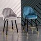 Modern Armless Backrest Counter Stool Iron Bar Stool with Velvet Cushion and Pedal Clearhalo 'Bar Furniture' 'Bar Stools' 'bar_stools' 'furn' 'furn_bar_stools' 'furniture_bar_stools' 'Kitchen & Dining Furniture' 'kitchen&dining_furn' 'kitchen' 'kitchen_furn' Furniture' 4639978