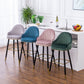 Modern Armless Backrest Counter Stool Iron Bar Stool with Velvet Cushion and Pedal Clearhalo 'Bar Furniture' 'Bar Stools' 'bar_stools' 'furn' 'furn_bar_stools' 'furniture_bar_stools' 'Kitchen & Dining Furniture' 'kitchen&dining_furn' 'kitchen' 'kitchen_furn' Furniture' 4639980