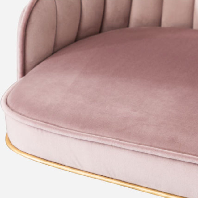 Modern Armless Backrest Counter Stool Iron Bar Stool with Velvet Cushion and Pedal Clearhalo 'Bar Furniture' 'Bar Stools' 'bar_stools' 'furn' 'furn_bar_stools' 'furniture_bar_stools' 'Kitchen & Dining Furniture' 'kitchen&dining_furn' 'kitchen' 'kitchen_furn' Furniture' 4639983