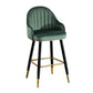 Modern Armless Backrest Counter Stool Iron Bar Stool with Velvet Cushion and Pedal Clearhalo 'Bar Furniture' 'Bar Stools' 'bar_stools' 'furn' 'furn_bar_stools' 'furniture_bar_stools' 'Kitchen & Dining Furniture' 'kitchen&dining_furn' 'kitchen' 'kitchen_furn' Furniture' 4639984