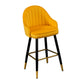 Modern Armless Backrest Counter Stool Iron Bar Stool with Velvet Cushion and Pedal Yellow 1 Piece Clearhalo 'Bar Furniture' 'Bar Stools' 'bar_stools' 'furn' 'furn_bar_stools' 'furniture_bar_stools' 'Kitchen & Dining Furniture' 'kitchen&dining_furn' 'kitchen' 'kitchen_furn' Furniture' 4639988
